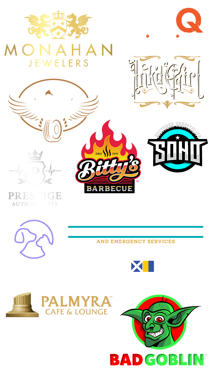 Local area businesses - logos designed by Max van Logo